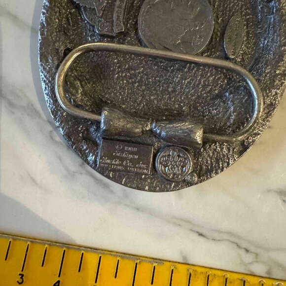 vintage 1988 Siskiyou Buckle Co. Buffalo Nickel Belt Turquoise - Picture 5 of 11